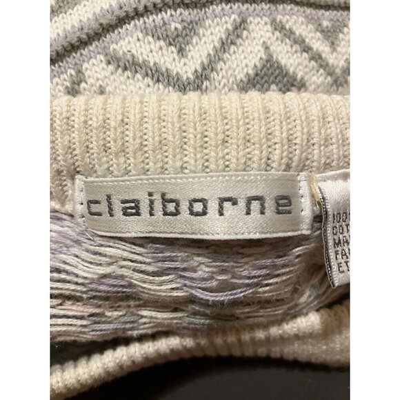 Vintage Claiborne Southwestern Sweater S Oversized Western Cozy Soft Cotton - Picture 6 of 7